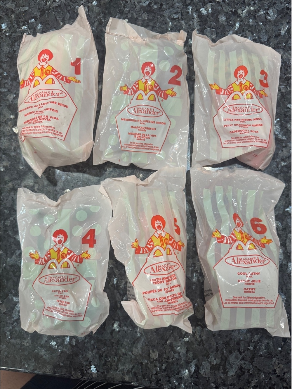 2002 McDonald's Happy Meal Toy Madame Alexander 6 Doll set